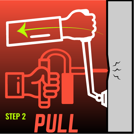The second step of pulling a dent with the Panel Beater, is to pull back with the pry bar to pull out the dent.